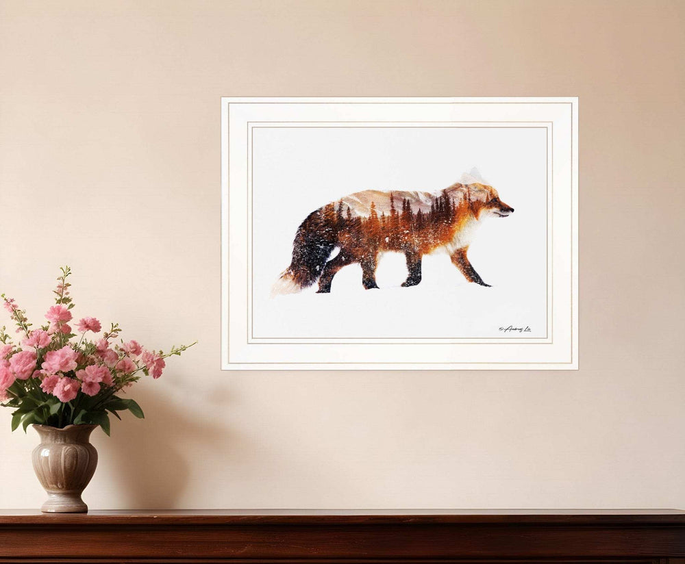 Arctic Red Fox 1 White Framed Print Wall Art - Homeroots - Flyclothing LLC