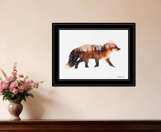 Arctic Red Fox 2 Black Framed Print Wall Art - Homeroots - Flyclothing LLC