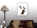 Deer in the Forest 1 White Framed Print Wall Art - Homeroots - Flyclothing LLC