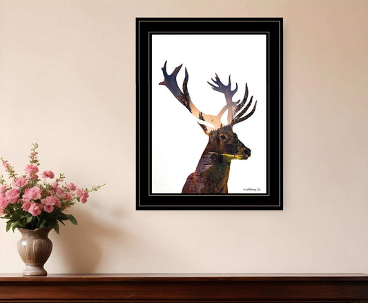 Deer in the Forest 2 Black Framed Print Wall Art - Homeroots - Flyclothing LLC