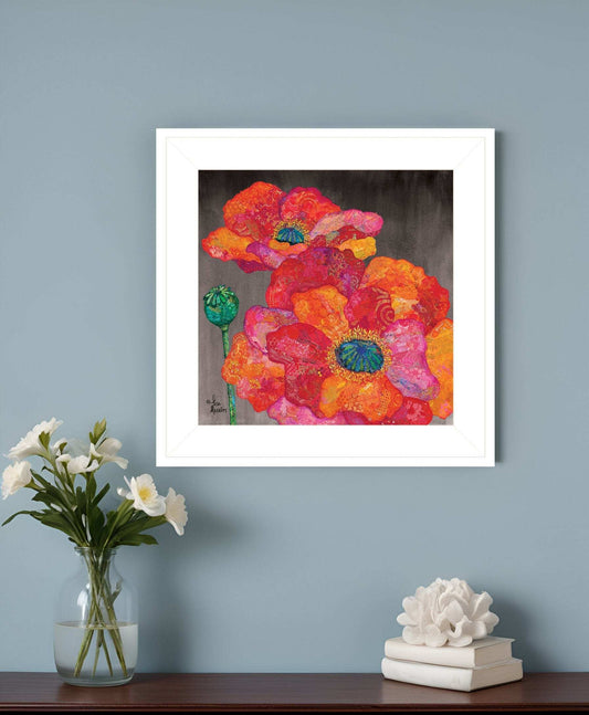 Blooms on Black II 1 White Framed Print Wall Art - Homeroots - Flyclothing LLC