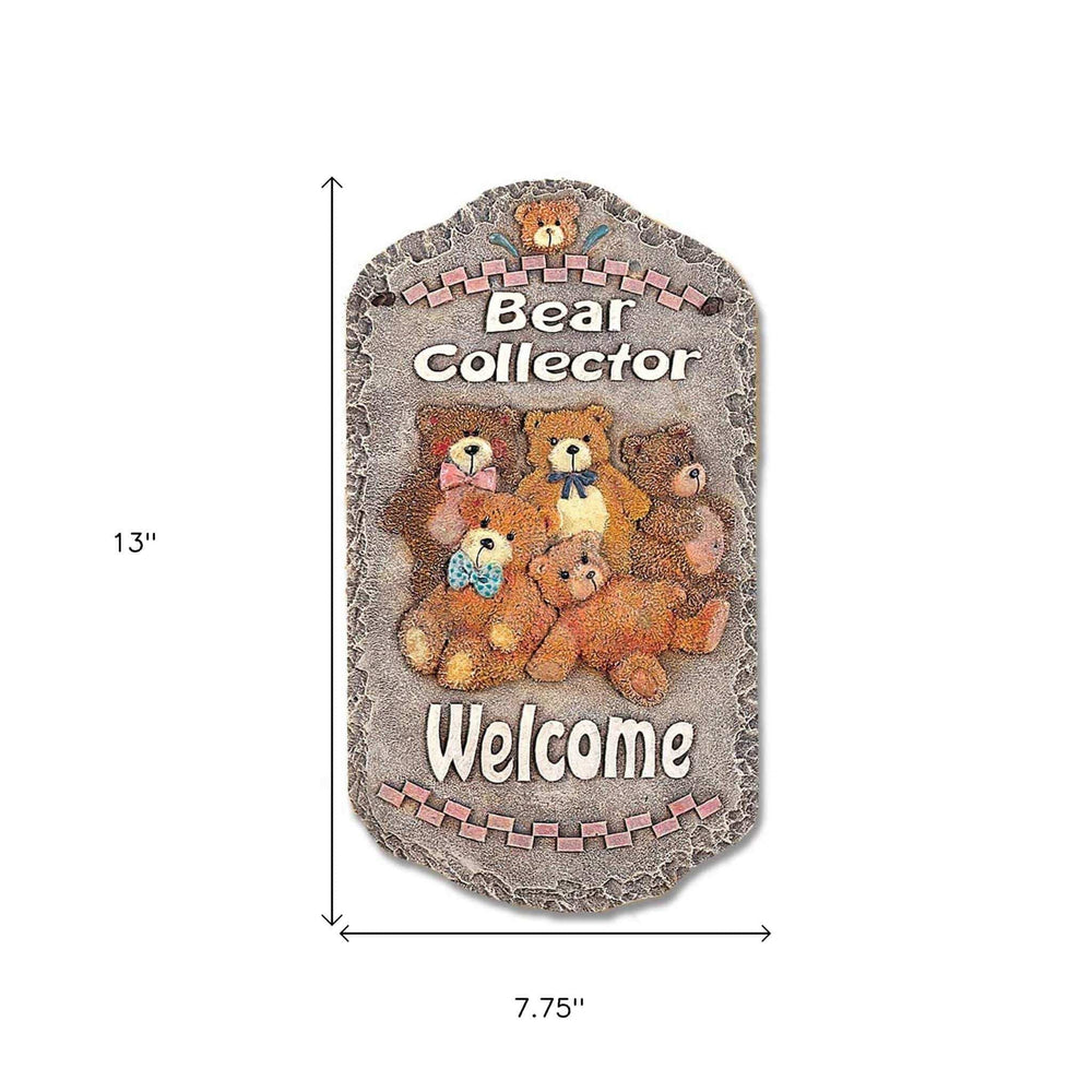 Teddy Bear Indoor Outdoor Resin Welcome Wall Decor - Homeroots - Flyclothing LLC