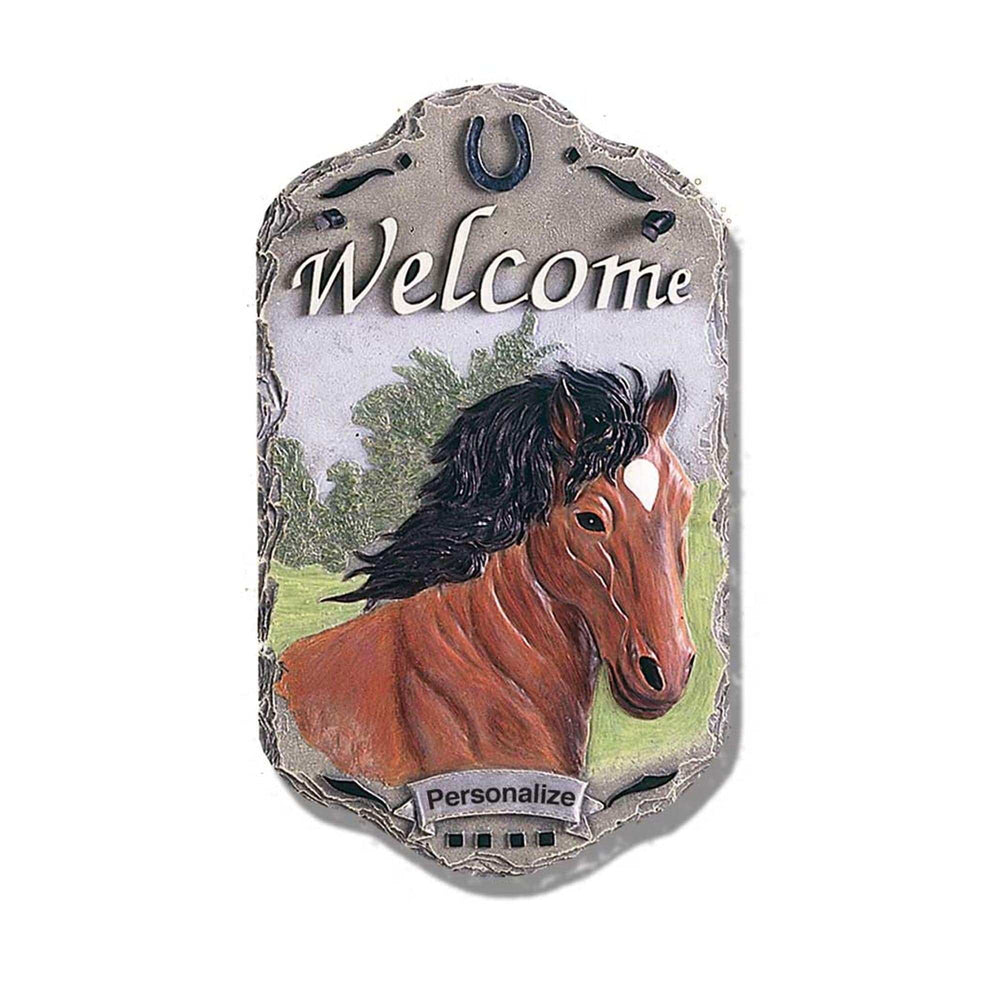 Horse Indoor Outdoor Resin Welcome Wall Decor - Homeroots - Flyclothing LLC