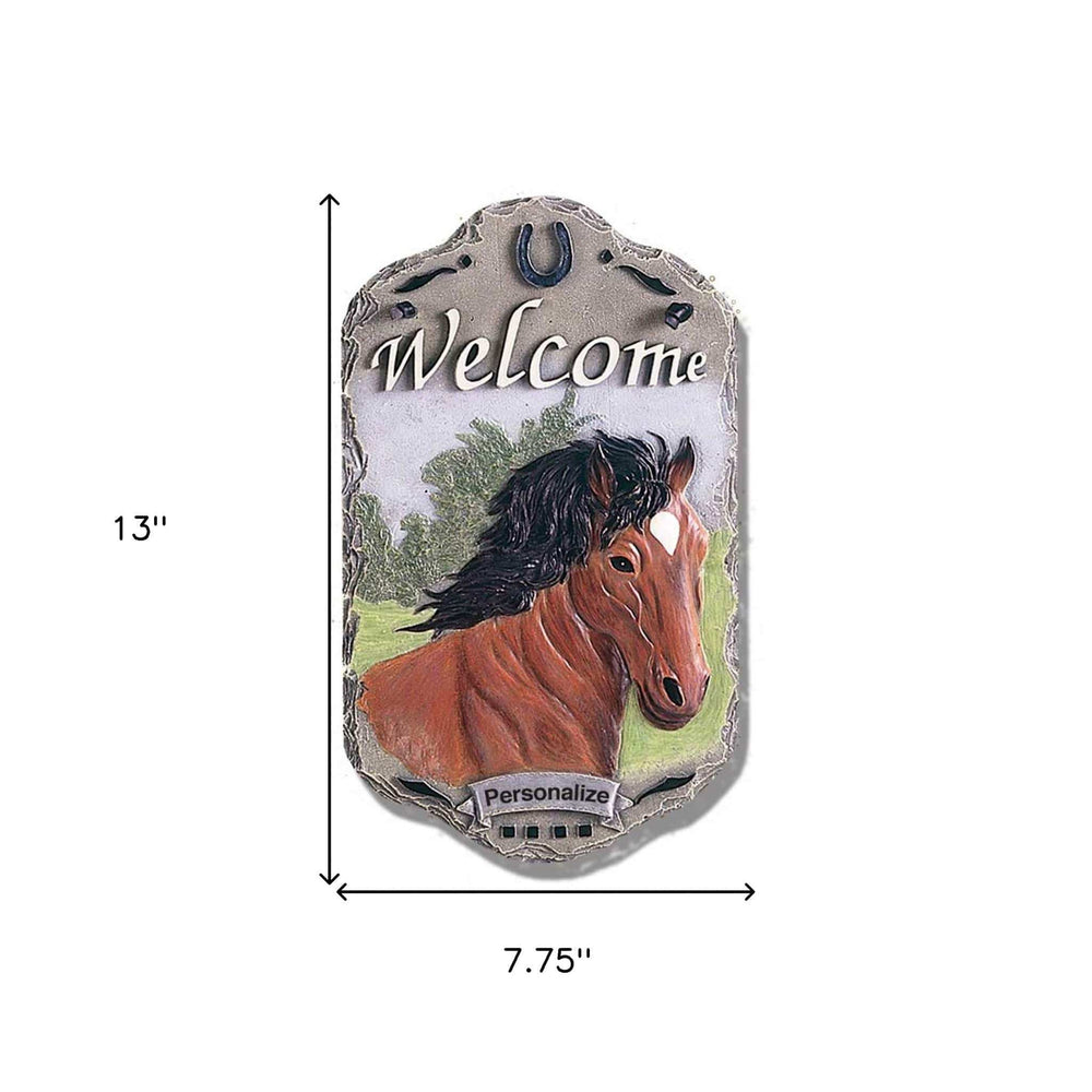 Horse Indoor Outdoor Resin Welcome Wall Decor - Homeroots - Flyclothing LLC