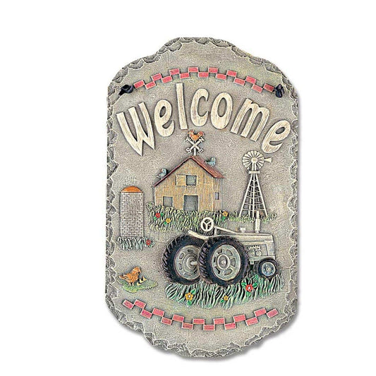Tractor and Farm Welcome Sign Indoor Outdoor Resin Wall Decor - Homeroots - Flyclothing LLC