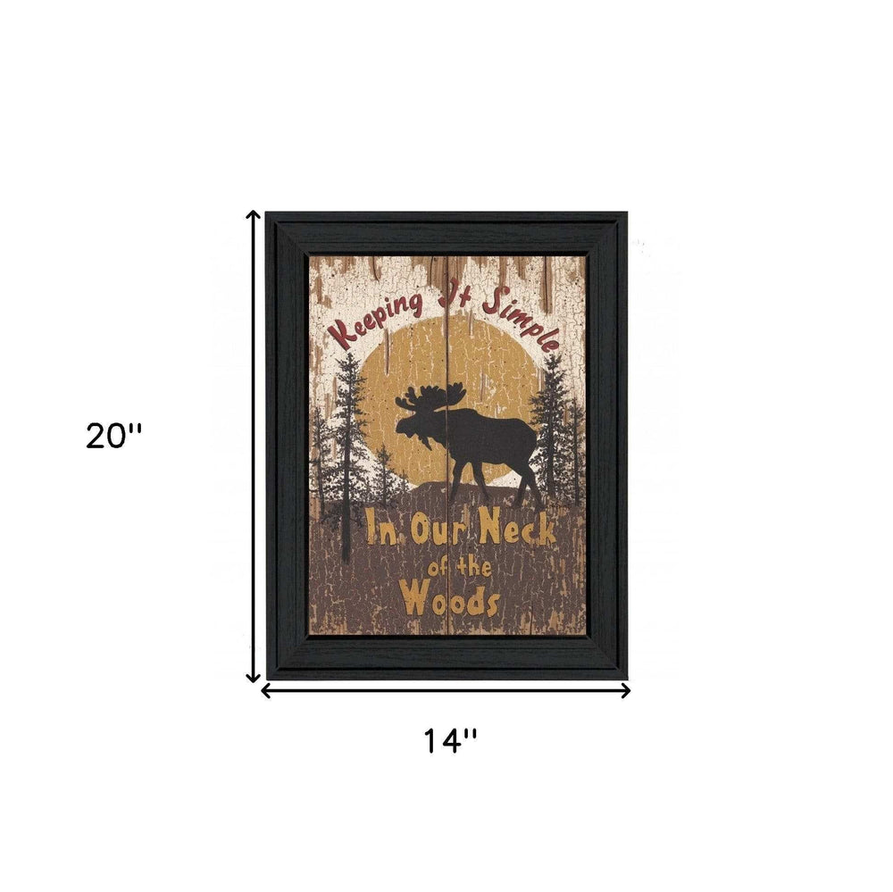 Keeping It Simple Black Framed Print Wall Art - Homeroots - Flyclothing LLC