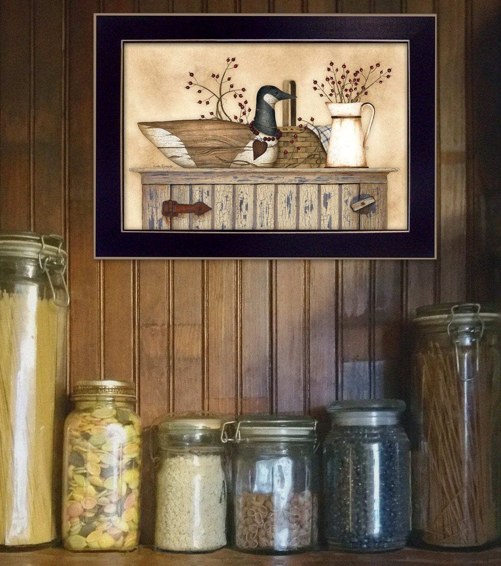 Duck and Berry Still Life Black Framed Print Wall Art - Homeroots - Flyclothing LLC