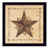 Live Laugh Love Barn Star Black Framed Print Wall Art - Homeroots - Flyclothing LLC