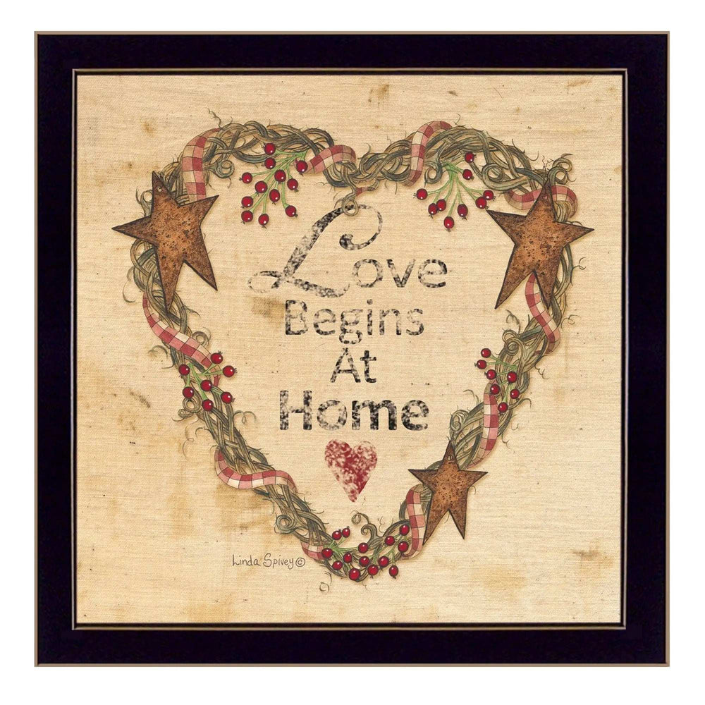 Love Begins at Home 1 Black Framed Print Wall Art - Homeroots - Flyclothing LLC