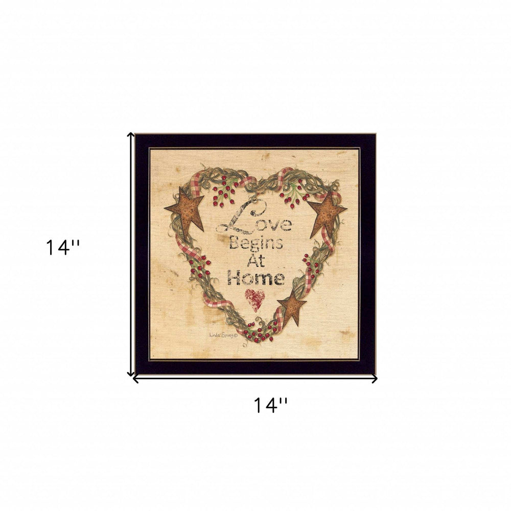 Love Begins at Home 1 Black Framed Print Wall Art - Homeroots - Flyclothing LLC