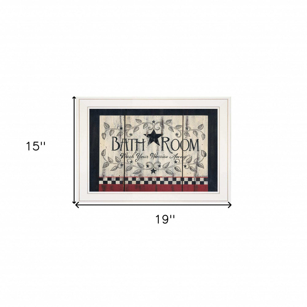 Bathroom White Framed Print Bathroom Wall Art - Homeroots - Flyclothing LLC