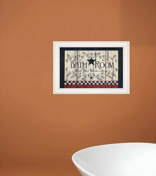 Bathroom White Framed Print Bathroom Wall Art - Homeroots - Flyclothing LLC