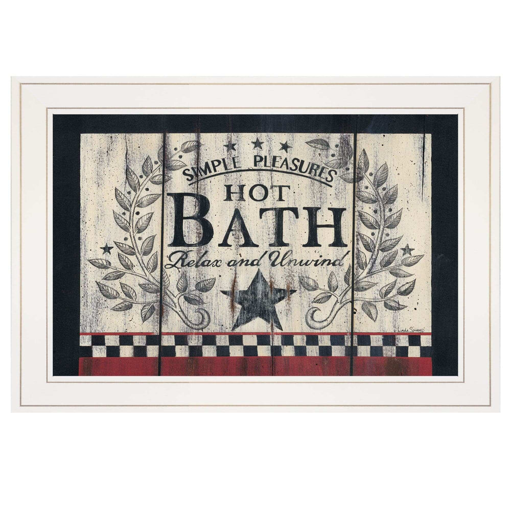 Hot Bath 13 White Framed Print Bathroom Wall Art - Homeroots - Flyclothing LLC