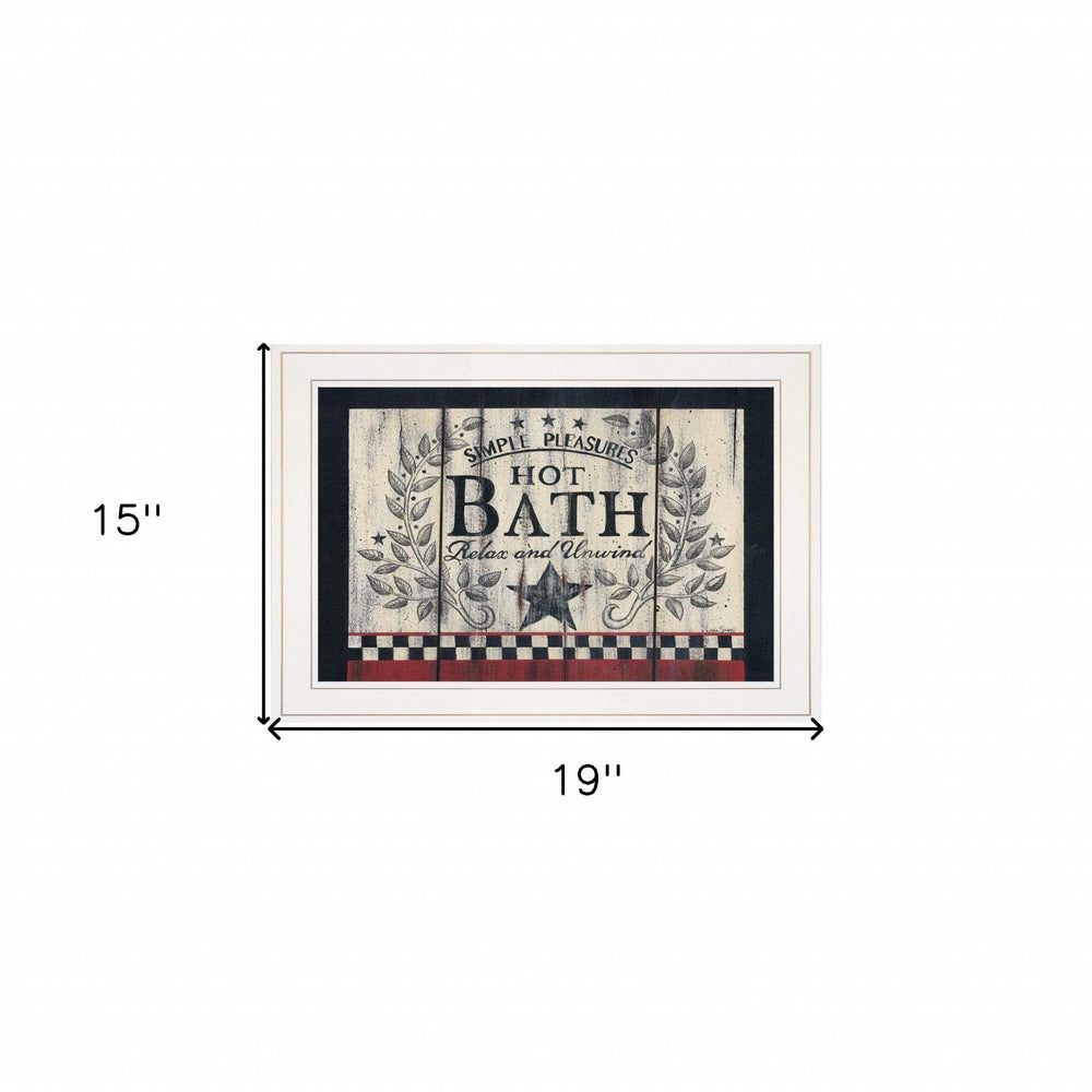 Hot Bath 13 White Framed Print Bathroom Wall Art - Homeroots - Flyclothing LLC