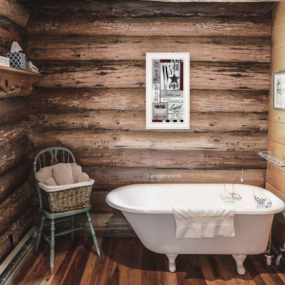 Soak Your Cares Away 1 White Framed Print Bathroom Wall Art - Homeroots - Flyclothing LLC