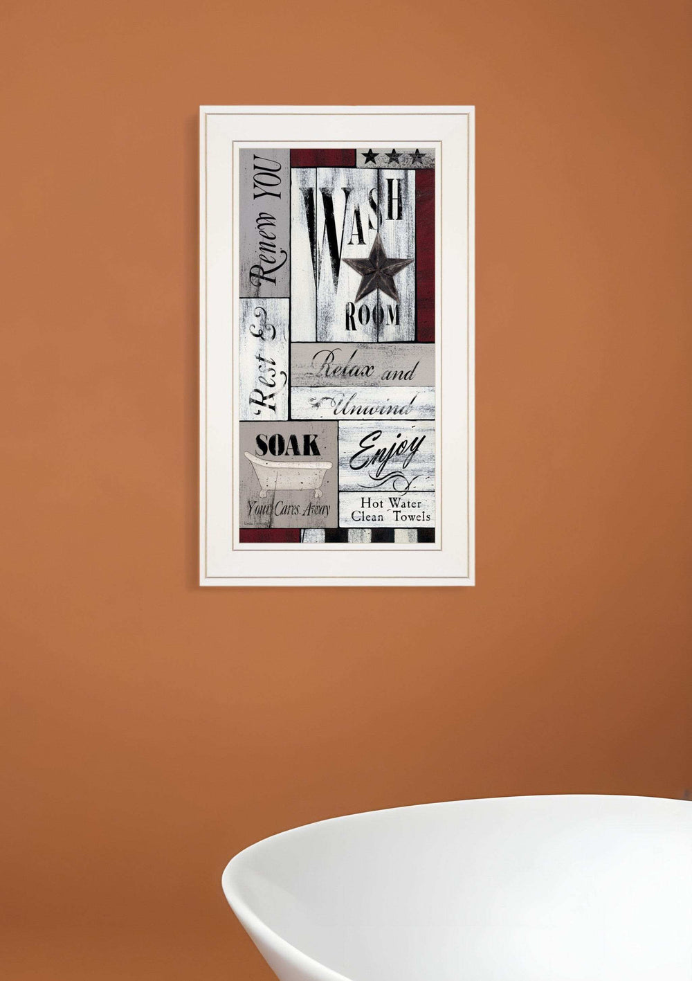 Soak Your Cares Away 1 White Framed Print Bathroom Wall Art - Homeroots - Flyclothing LLC