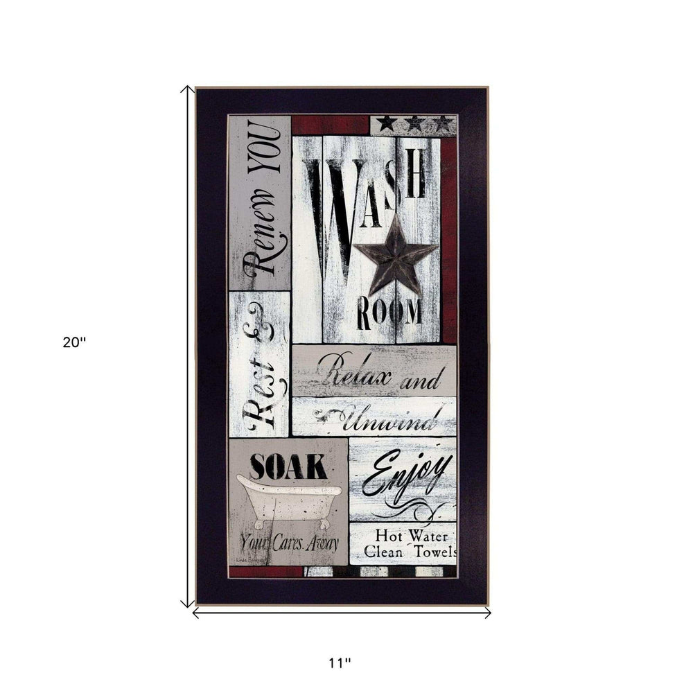 Soak Your Cares Away 2 Black Framed Print Bathroom Wall Art - Homeroots - Flyclothing LLC