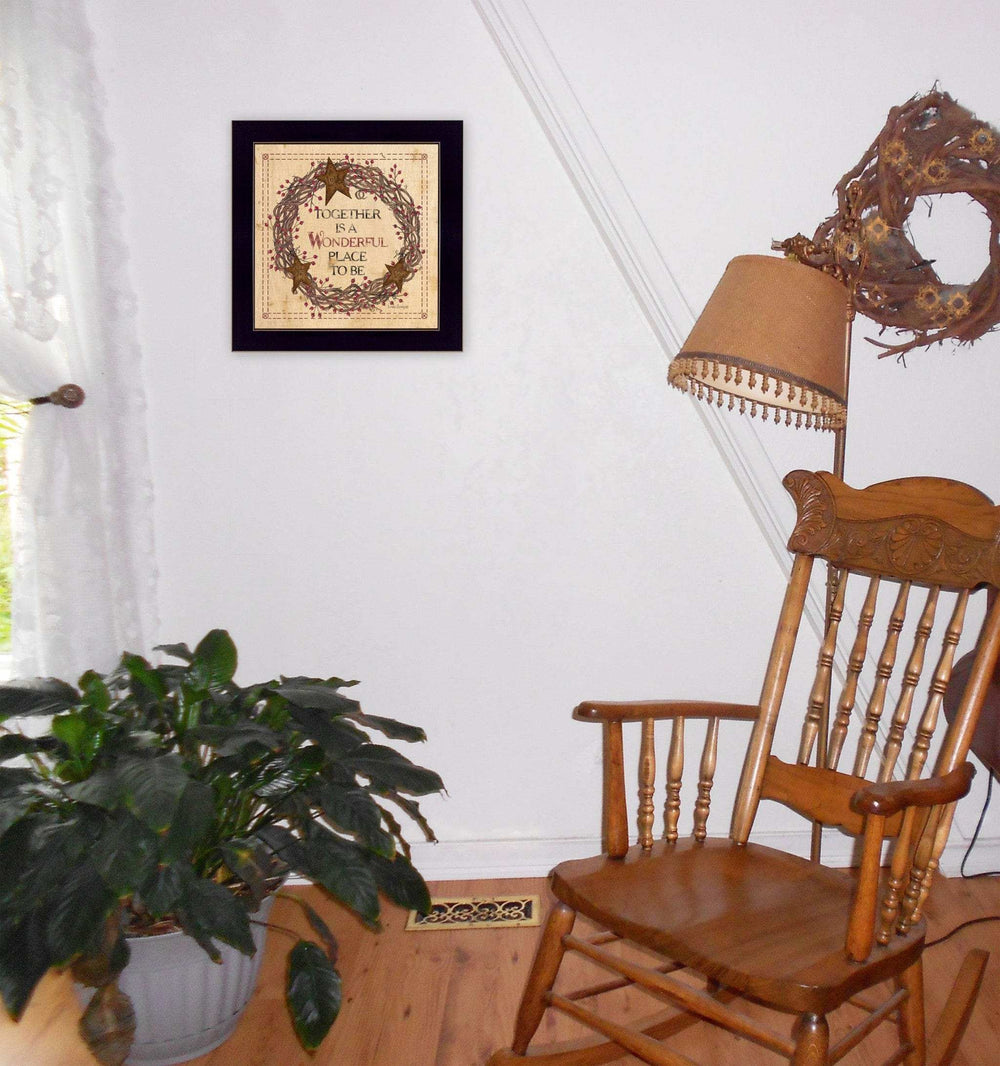 Together is a Wonderful Place to Be Ready to Hang Framed Print Black Frame Black Framed Print Wall Art - Homeroots - Flyclothing LLC