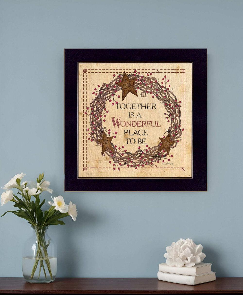 Together is a Wonderful Place to Be Ready to Hang Framed Print Black Frame Black Framed Print Wall Art - Homeroots - Flyclothing LLC