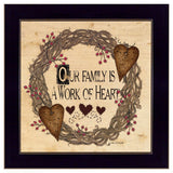 Our Family is a work of the Heart Linda Spivey Ready to Hang Framed Print Black Frame Black Framed Print Wall Art - Homeroots - Flyclothing LLC