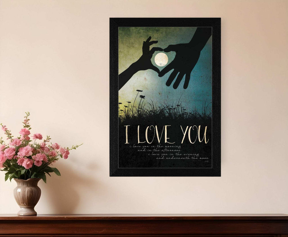 I Love You Underneath the Moon Black Framed Print Wall Art - Homeroots - Flyclothing LLC