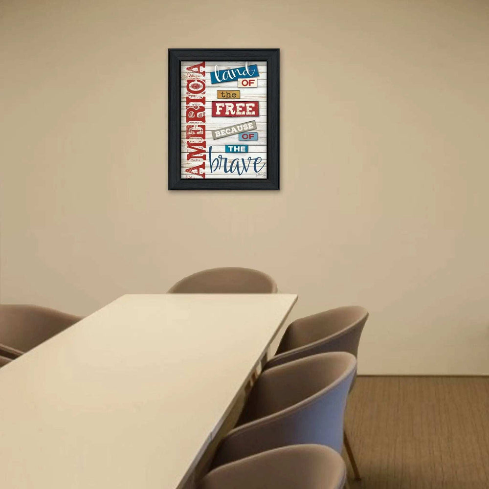 America Land of the Free Black Framed Print Wall Art - Homeroots - Flyclothing LLC