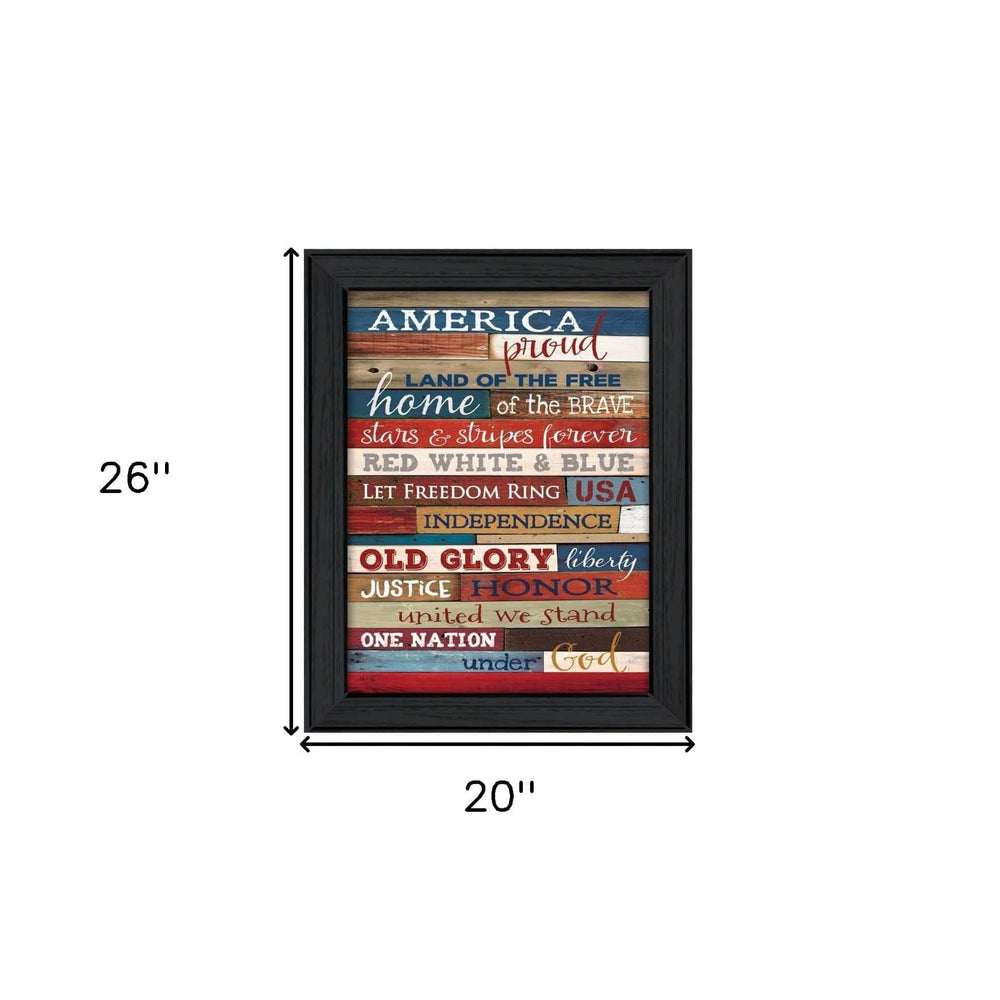 America Proud 3 Black Framed Print Wall Art - Homeroots - Flyclothing LLC