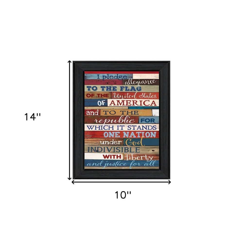 Pledge of Allegiance 3 Black Framed Print Wall Art - Homeroots - Flyclothing LLC
