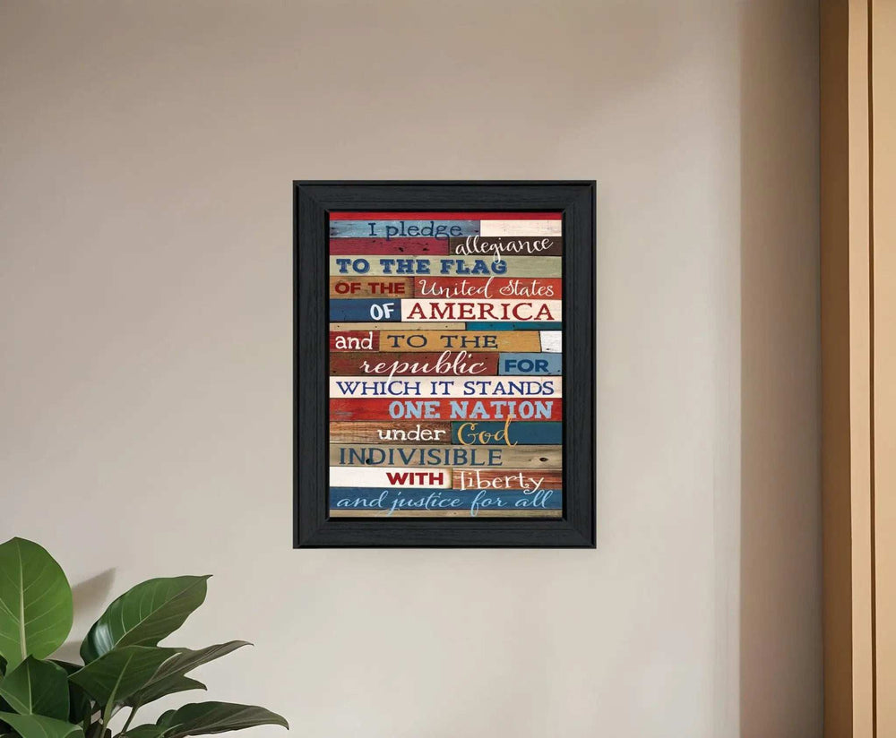 Pledge of Allegiance 3 Black Framed Print Wall Art - Homeroots - Flyclothing LLC