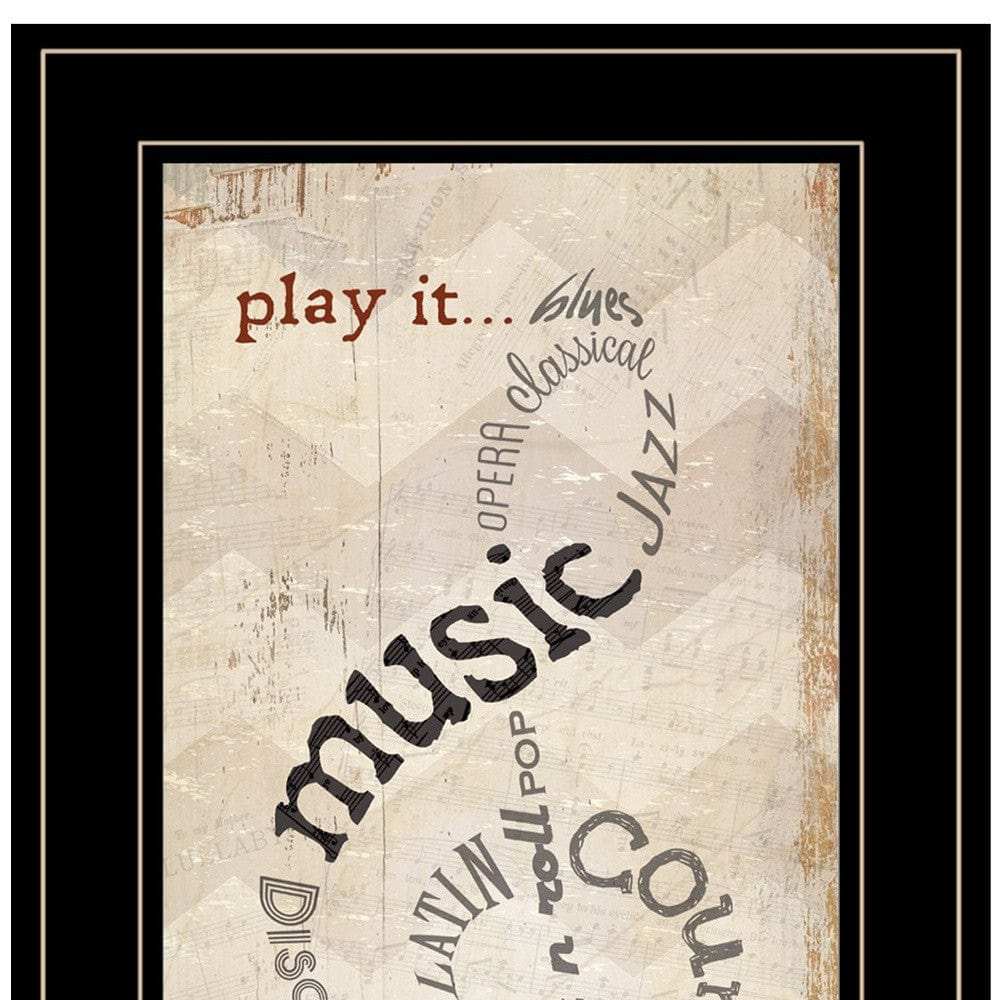 Play It 2 Black Framed Print Wall Art - Homeroots - Flyclothing LLC