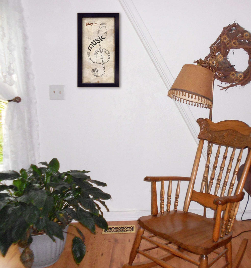 Play It 3 Black Framed Print Wall Art - Homeroots - Flyclothing LLC