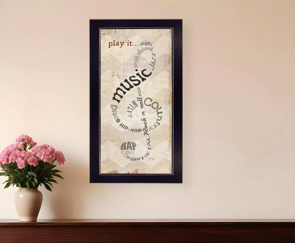 Play It 3 Black Framed Print Wall Art - Homeroots - Flyclothing LLC