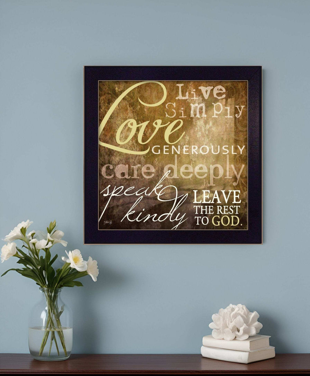 Live Simply 2 Black Framed Print Wall Art - Homeroots - Flyclothing LLC