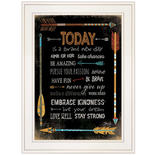 Today Is a Brand New Day 1 White Framed Print Wall Art - Homeroots - Flyclothing LLC