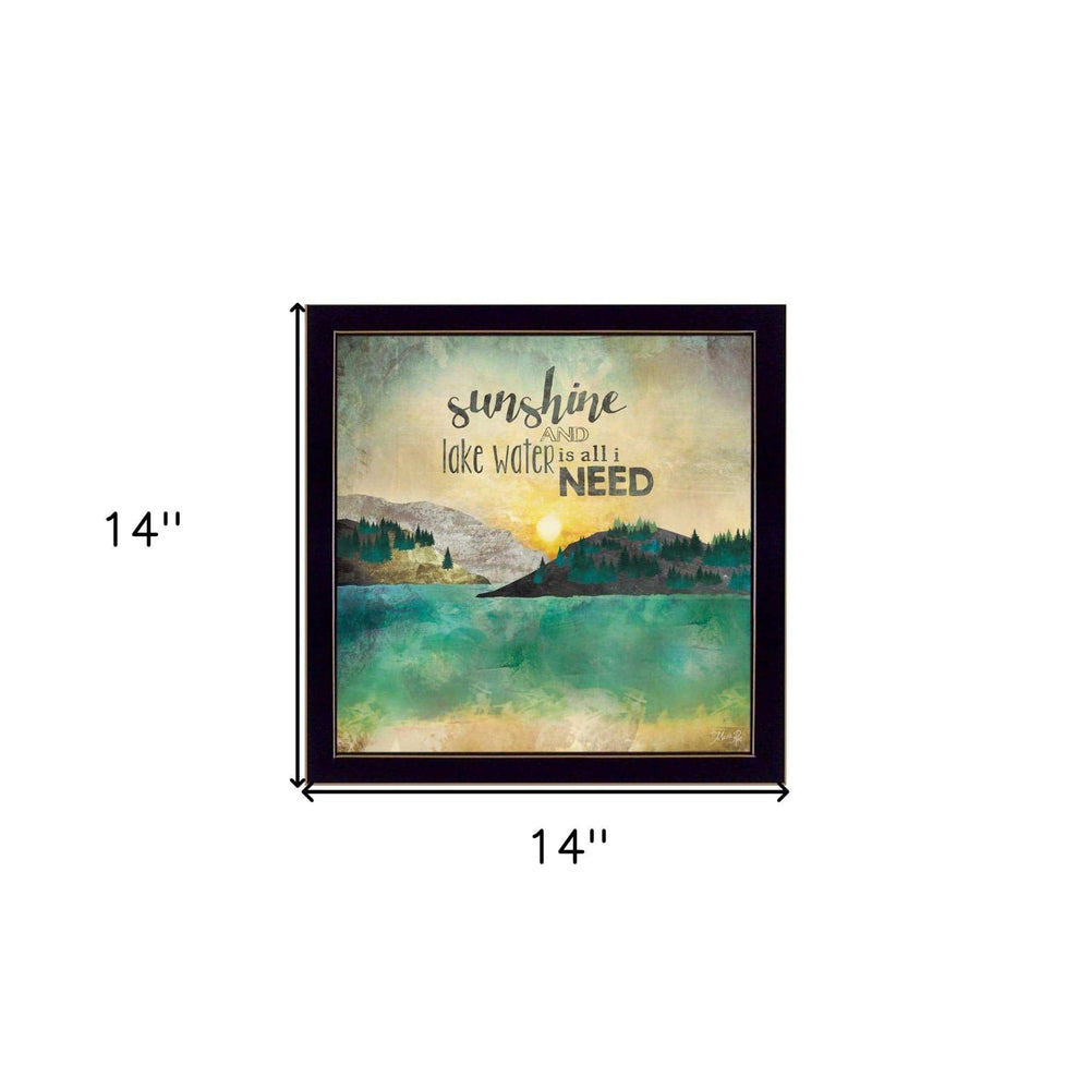 Sunshine and Lake Water 1 Black Framed Print Wall Art - Homeroots - Flyclothing LLC