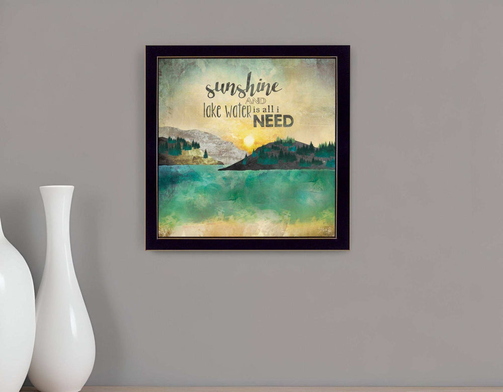 Sunshine and Lake Water 1 Black Framed Print Wall Art - Homeroots - Flyclothing LLC