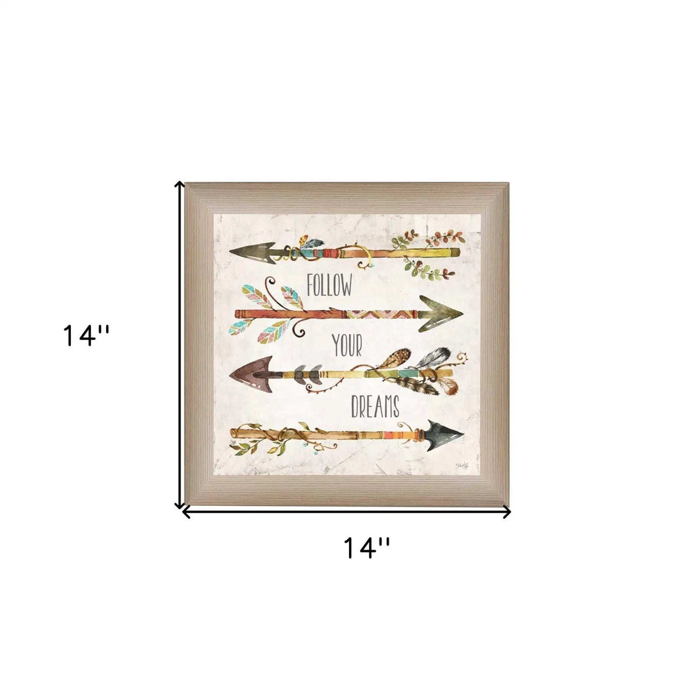 Follow Your Dreams Brown Framed Print Wall Art - Homeroots - Flyclothing LLC