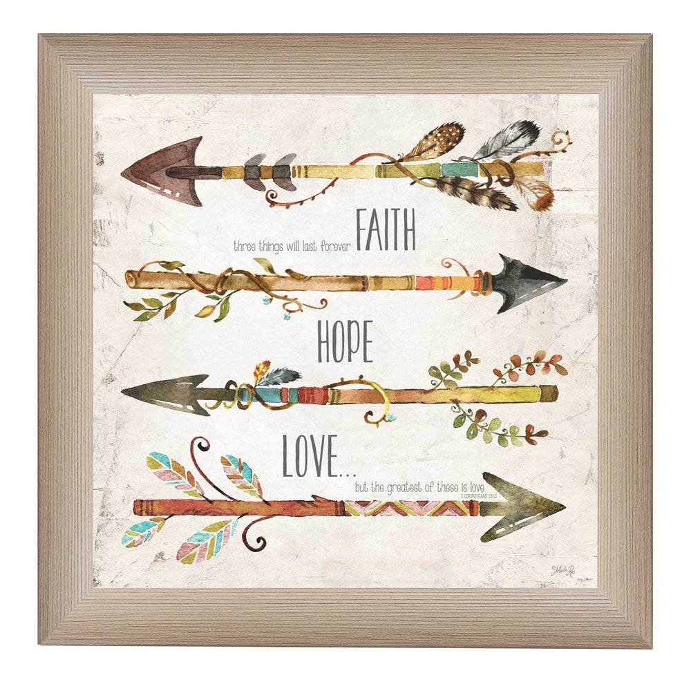 Faith Hope Love Brown Framed Print Wall Art - Homeroots - Flyclothing LLC