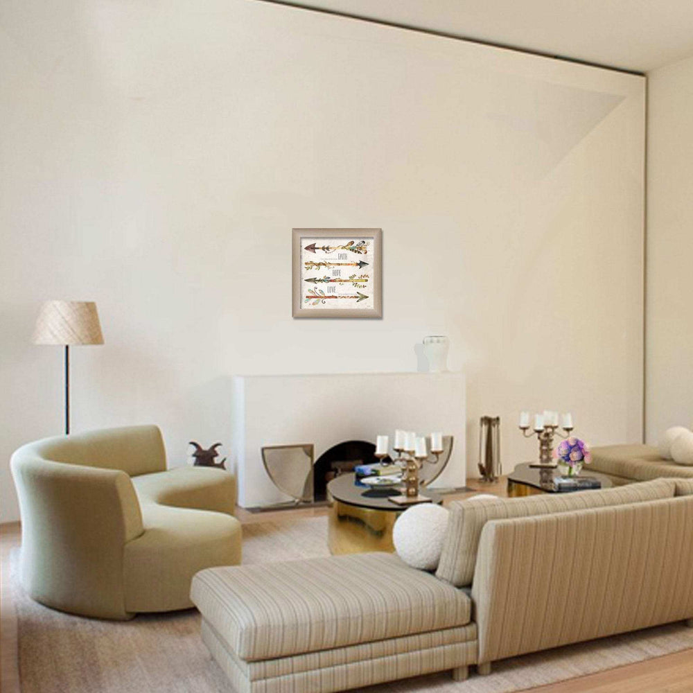 Faith Hope Love Brown Framed Print Wall Art - Homeroots - Flyclothing LLC