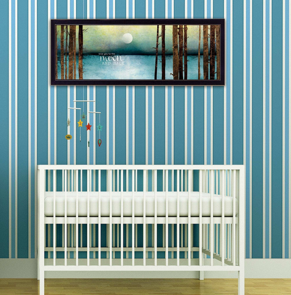 Love You to the Moon and Back 2 Black Framed Print Wall Art - Homeroots - Flyclothing LLC