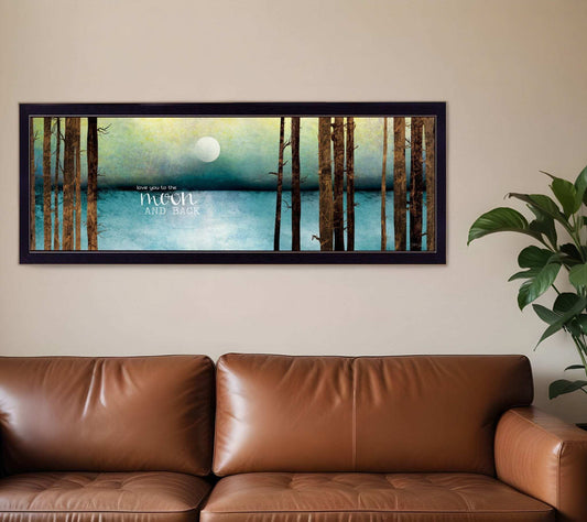 Love You to the Moon and Back 2 Black Framed Print Wall Art - Homeroots - Flyclothing LLC