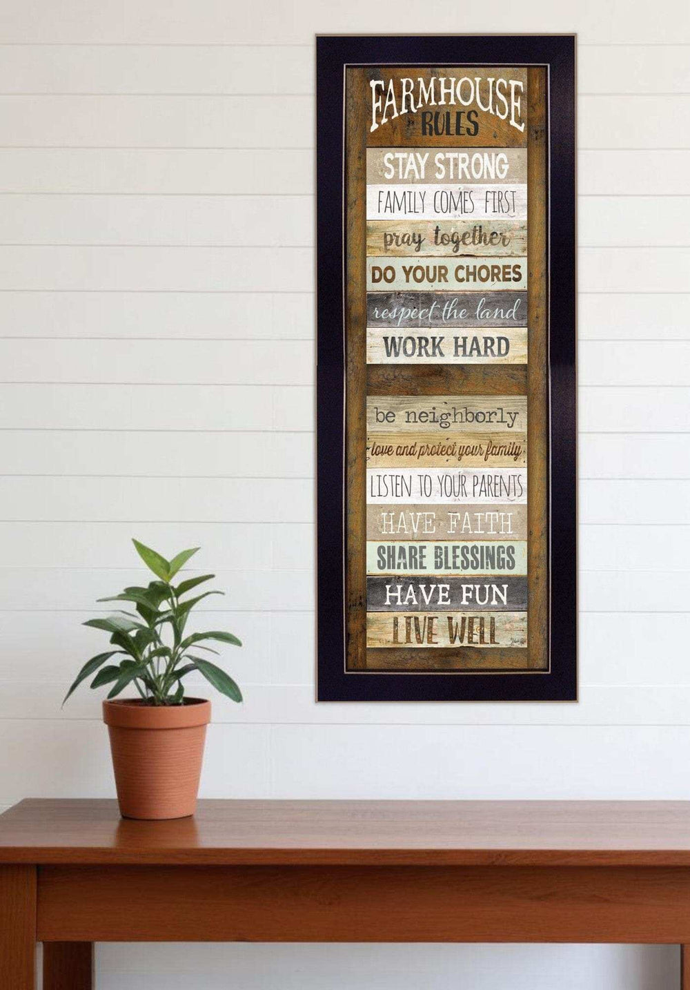 Farmhouse Rules 1 Black Framed Print Wall Art - Homeroots - Flyclothing LLC