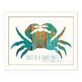 Dont be a Crabby Pants White Framed Print Wall Art - Homeroots - Flyclothing LLC