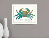 Dont be a Crabby Pants White Framed Print Wall Art - Homeroots - Flyclothing LLC