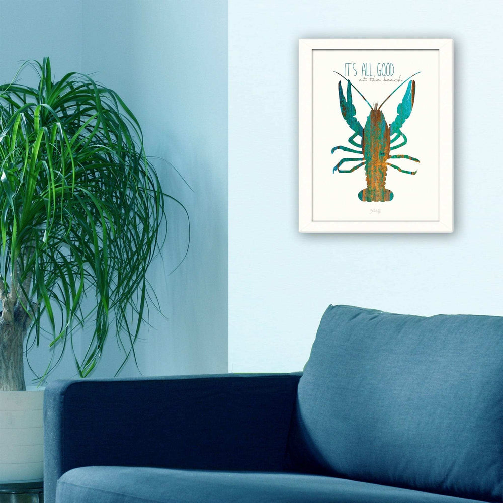 Its All Good at the Beach White Framed Print Wall Art - Homeroots - Flyclothing LLC