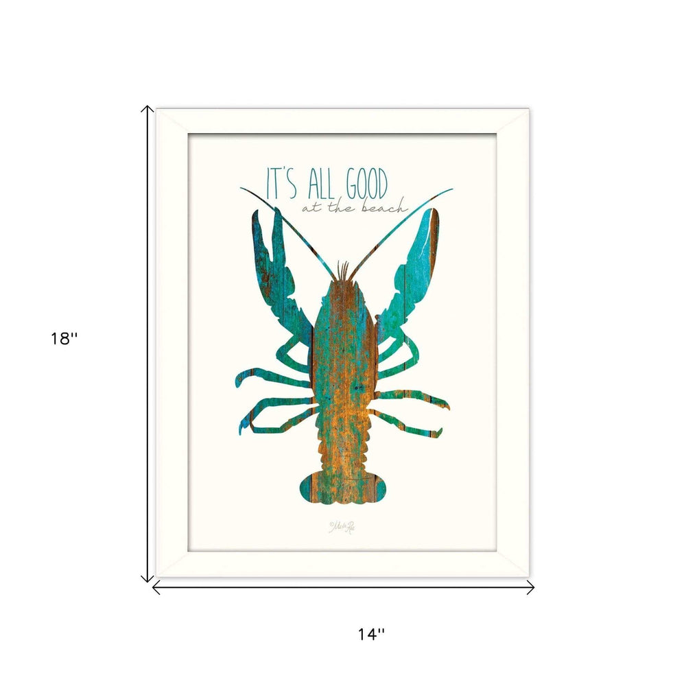 Its All Good at the Beach White Framed Print Wall Art - Homeroots - Flyclothing LLC