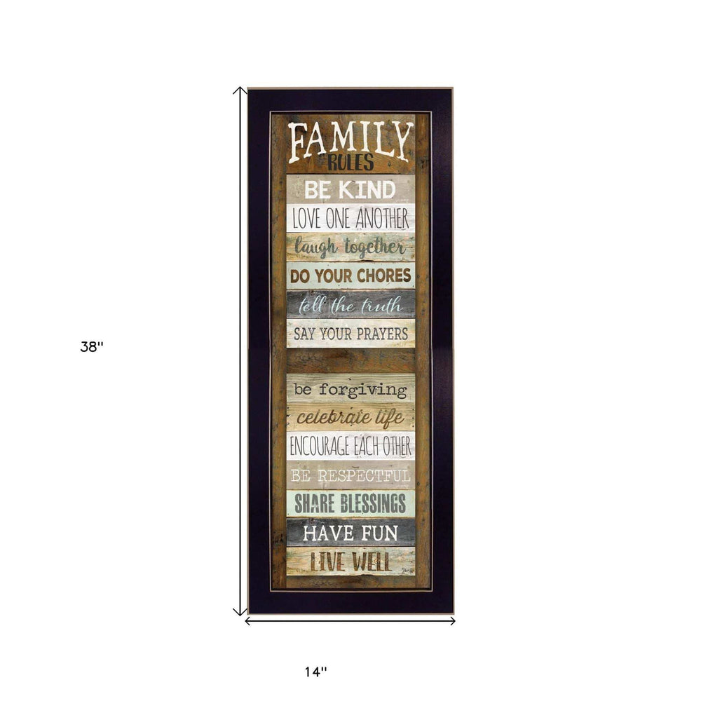 Family Rules Shutter 1 Black Framed Print Wall Art - Homeroots - Flyclothing LLC