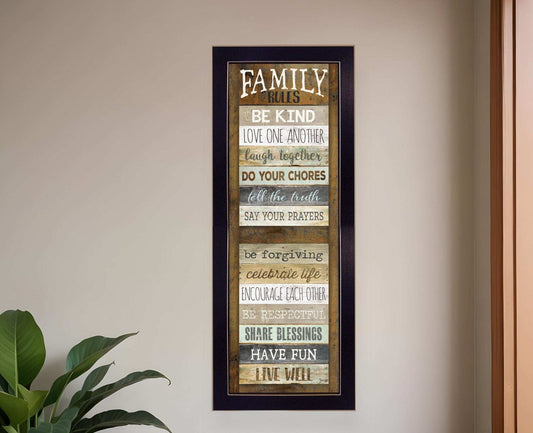 Family Rules Shutter 1 Black Framed Print Wall Art - Homeroots - Flyclothing LLC
