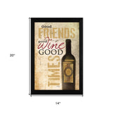Good Wine 1 Black Framed Print Wall Art - Homeroots - Flyclothing LLC