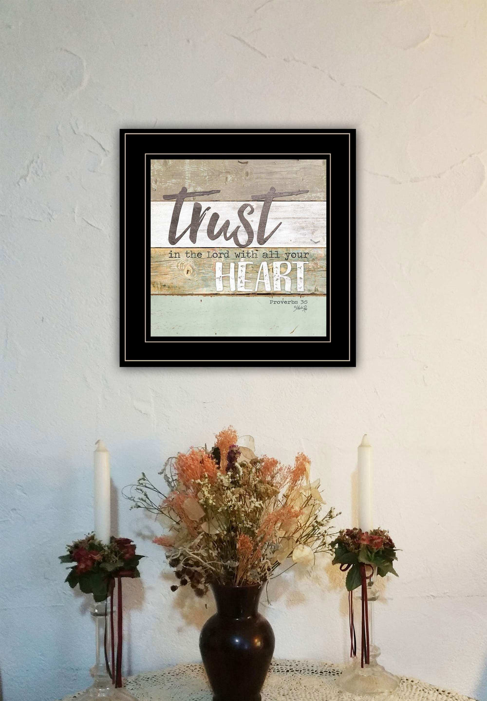 Trust in the Lord 2 Black Framed Print Wall Art - Homeroots - Flyclothing LLC